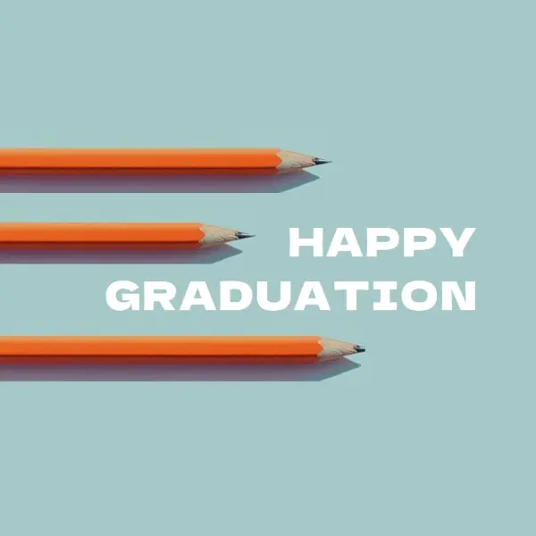 Happy graduation blue modern-bold