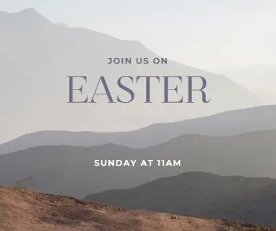 Join us Easter Sunday gray modern-simple