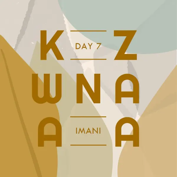 Imani for Kwanzaa brown organic-simple