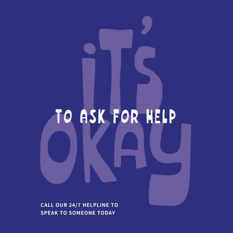 It's okay to ask for help purple whimsical-color-block