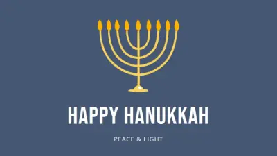 Hanukkah Sameach blue modern-simple