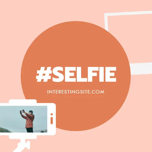 Selfie schtick orange modern-color-block