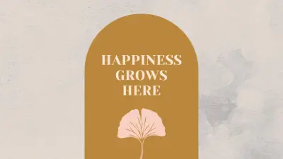 Happiness grows here gray organic-boho