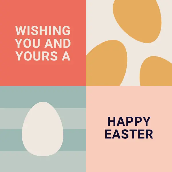 Happy Easter to you and yours orange modern-color-block