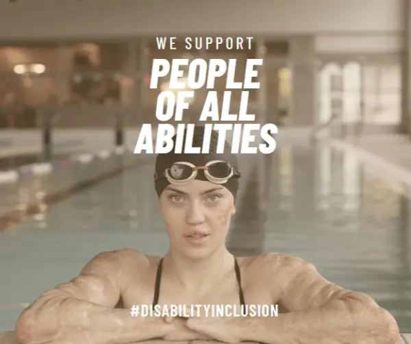 Support people of all abilities blue modern-bold