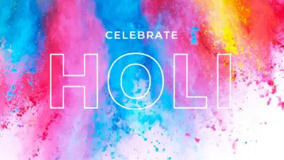 Happy Holi white modern-bold