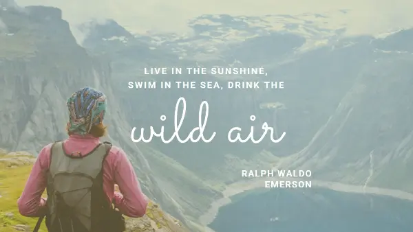 Drink the wild air blue vintage-retro