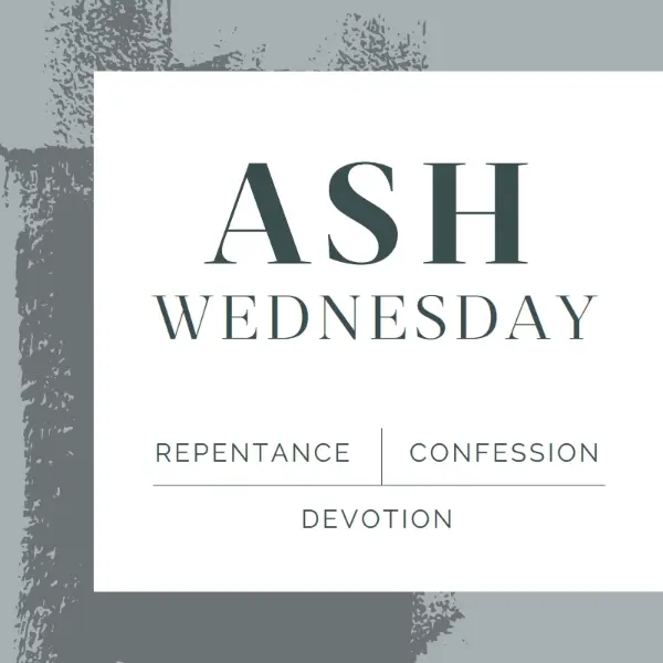 Observing Ash Wednesday gray organic-simple