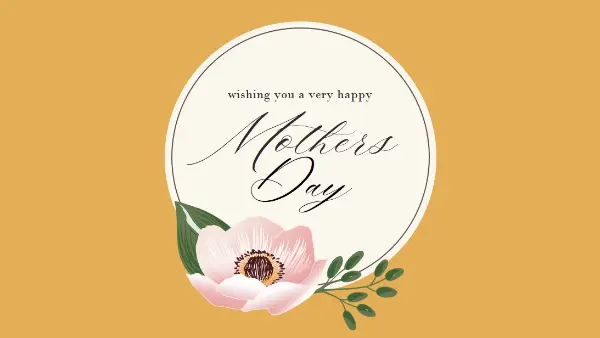 Happy Mum's Day orange vintage-botanical