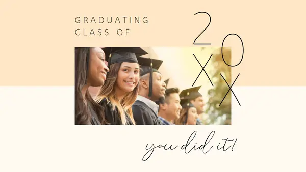 Graduating class orange modern-simple