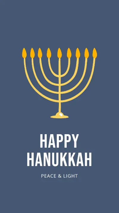 Hanukkah Sameach blue modern-simple