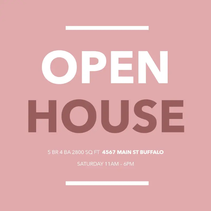 Main street open house pink modern-simple