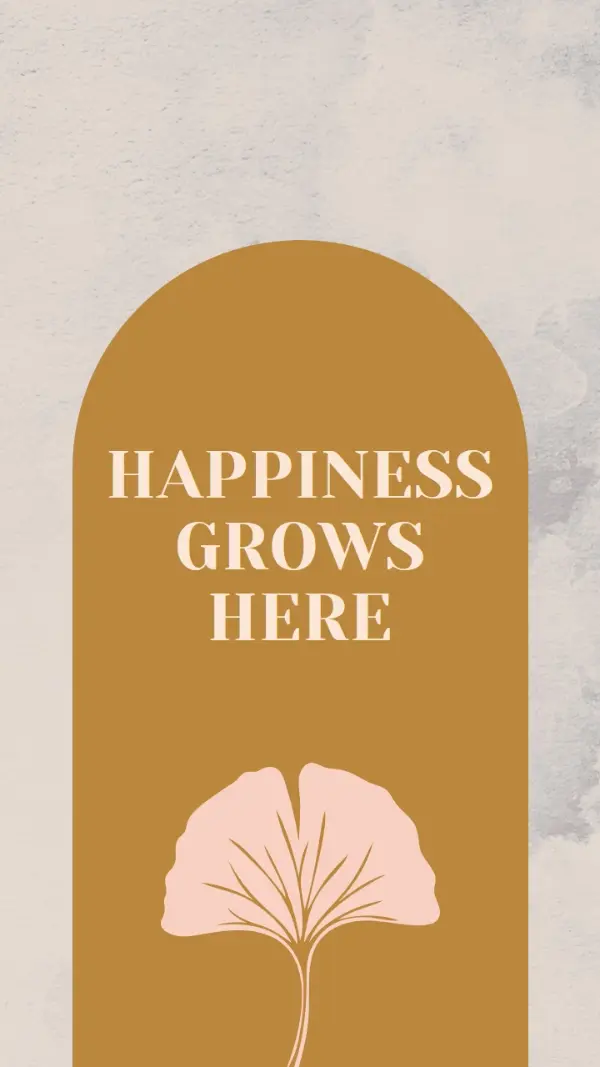 Happiness grows here gray organic-boho