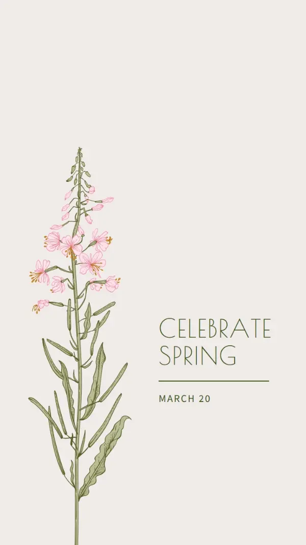 Celebrate spring white vintage-botanical