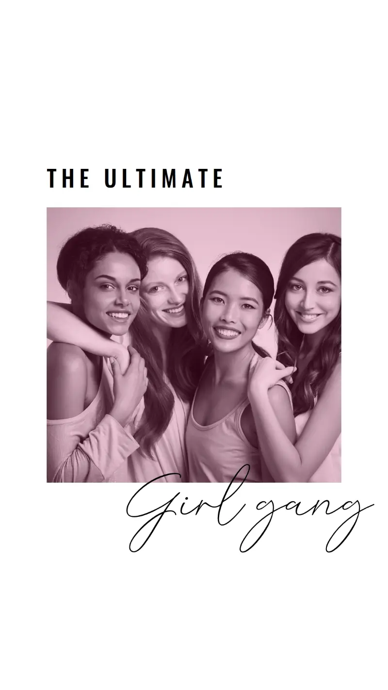 Girl gang white modern-simple