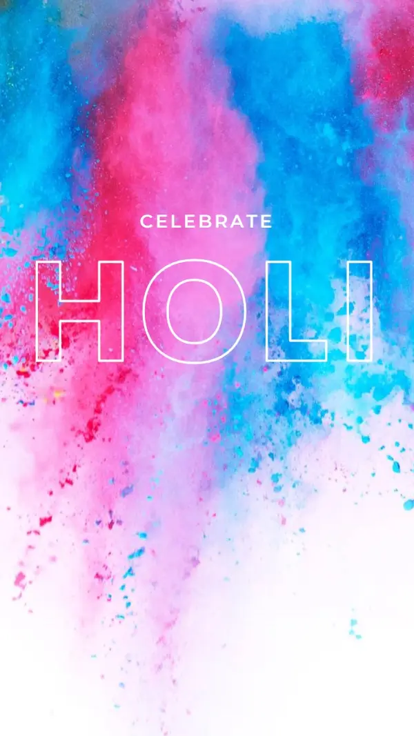 Happy Holi white modern-bold