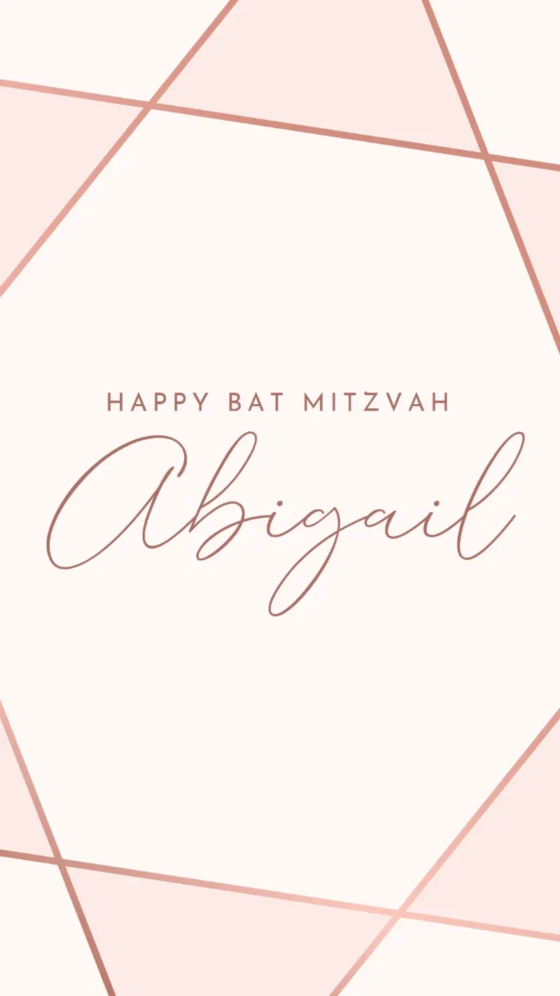 Happy bat mitzvah white modern-geometric-&-linear