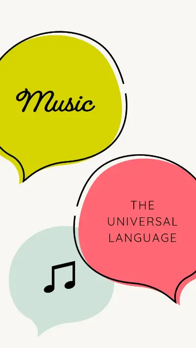 Musical language white whimsical-line