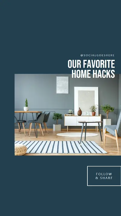 Home hacks blue modern-simple