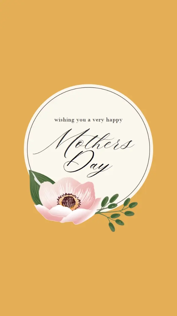 Happy Mum's Day orange vintage-botanical