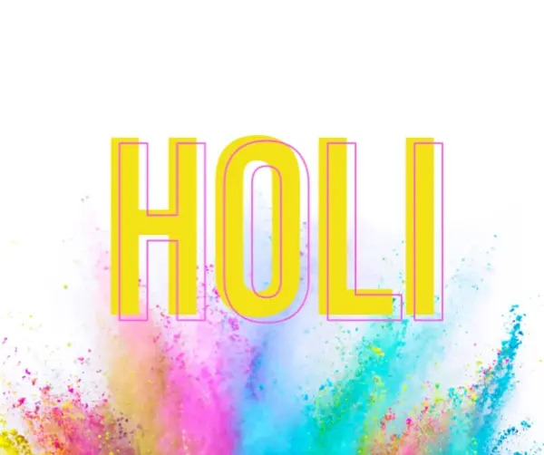 Celebrate Holi white modern-bold