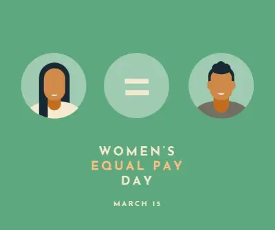 Today's the day for equal pay green modern-color-block