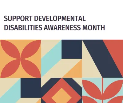 Honor Developmental Disabilities Awareness white modern-geometric-&-linear