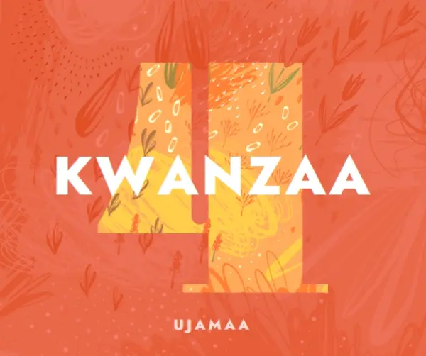 Celebrate the fourth day of Kwanzaa orange organic-simple