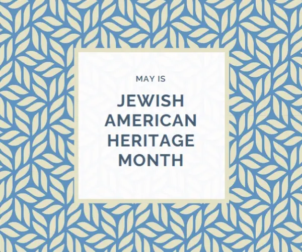 Celebrating Jewish American Heritage blue modern-simple