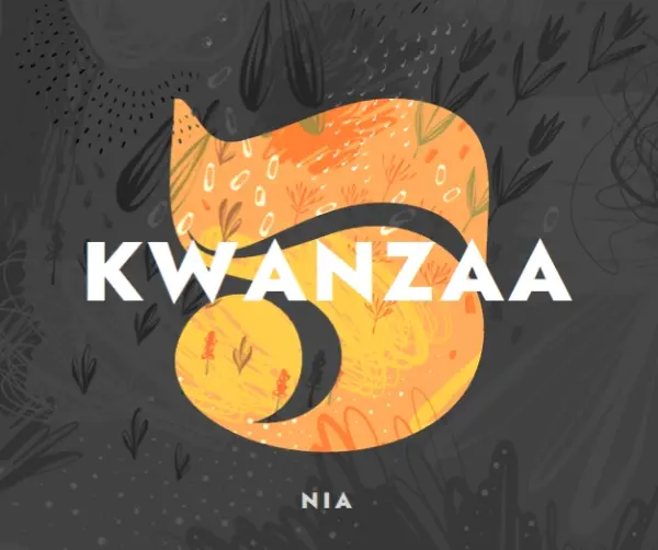 Celebrate the fifth day of Kwanzaa gray organic-simple