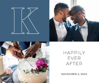 Happily ever after blue modern-simple