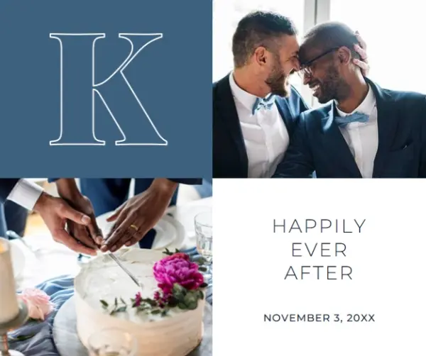 Happily ever after blue modern-simple