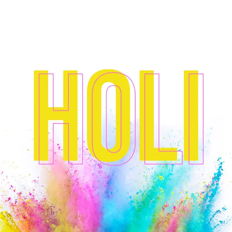 Celebrate Holi white modern-bold