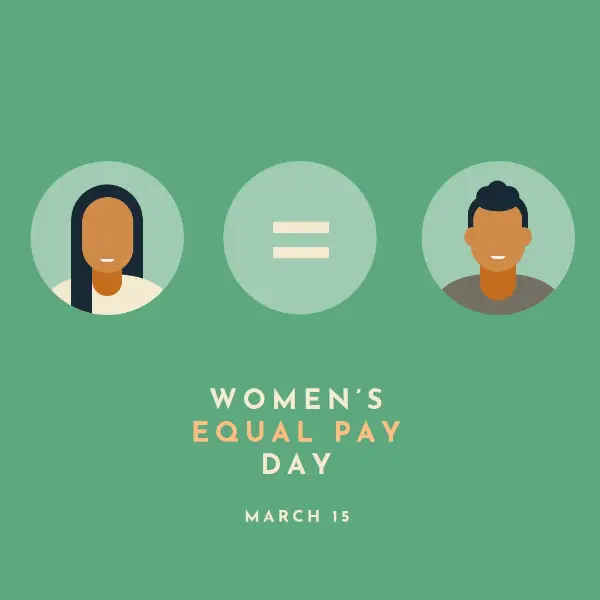 Today's the day for equal pay green modern-color-block