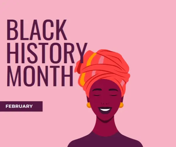 February is Black History Month pink modern-color-block