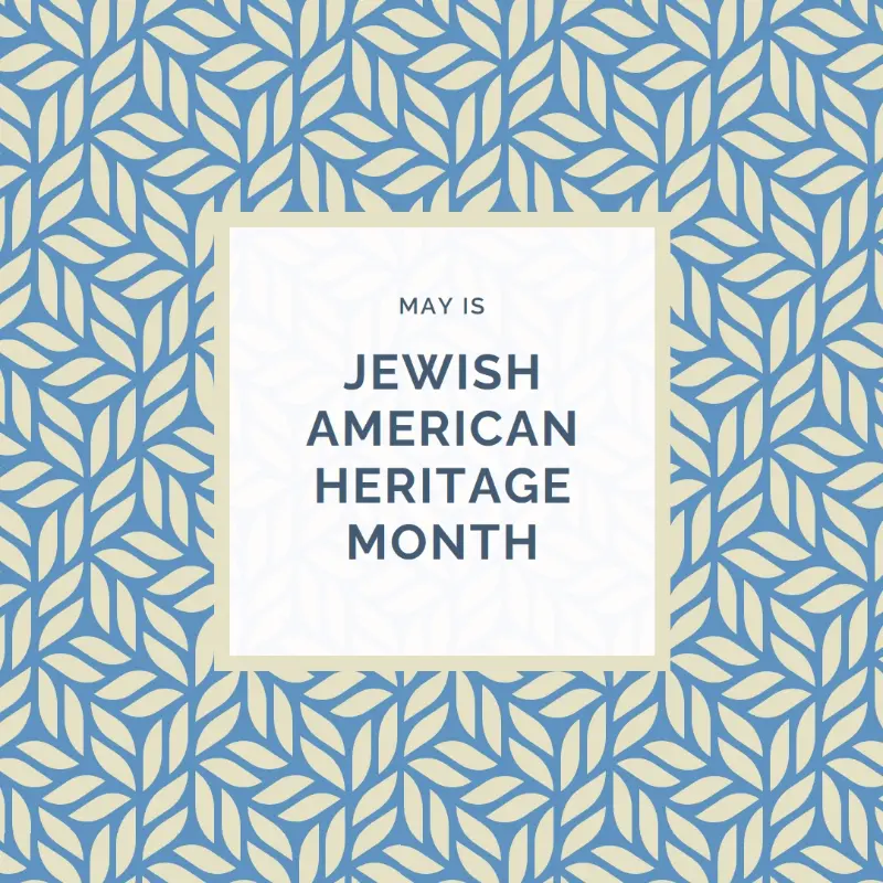 Celebrating Jewish American Heritage blue modern-simple