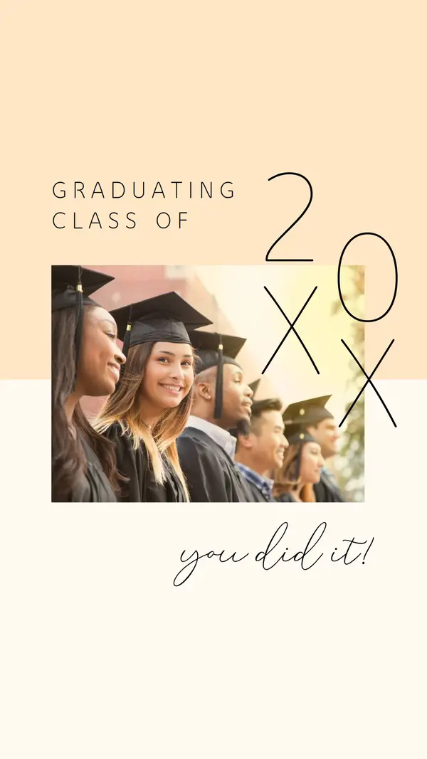 Graduating class orange modern-simple