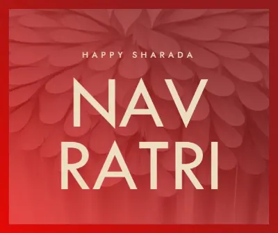 Happy Sharada Navaratri red modern-simple