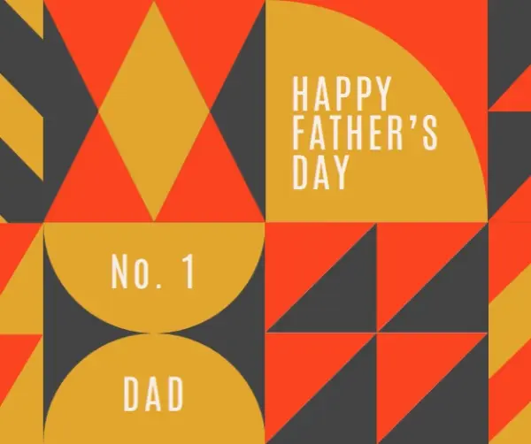 Number one dad orange modern-geometric-&-linear