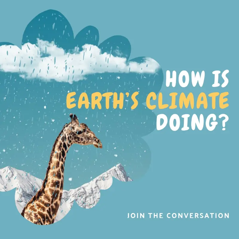 Let's talk about climate change blue whimsical-color-block