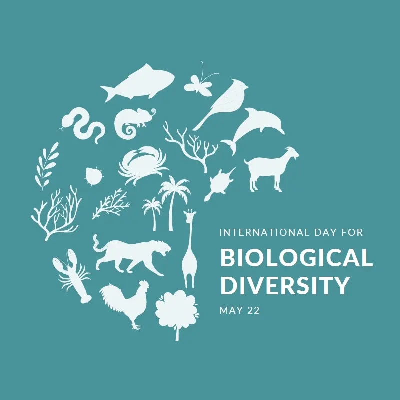 Celebrate World Biodiversity Day blue modern-simple