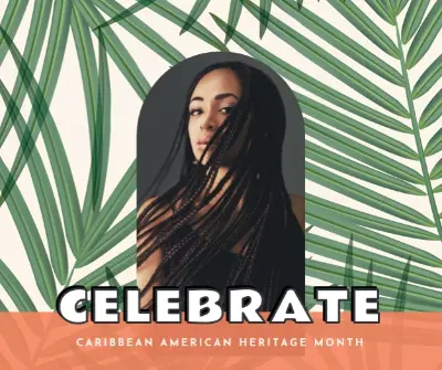 Celebrate Caribbean American Heritage green modern-bold