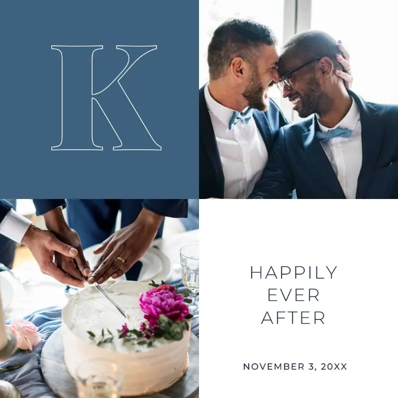 Happily ever after blue modern-simple