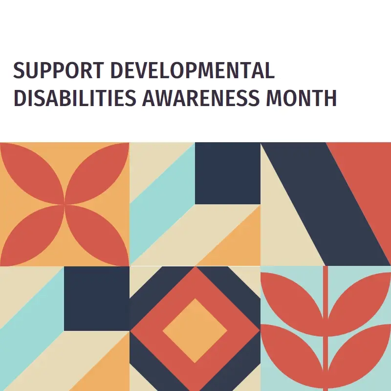 Honor Developmental Disabilities Awareness white modern-geometric-&-linear