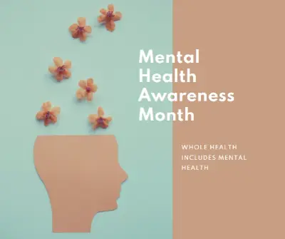Mental Health Awareness Month brown modern-simple