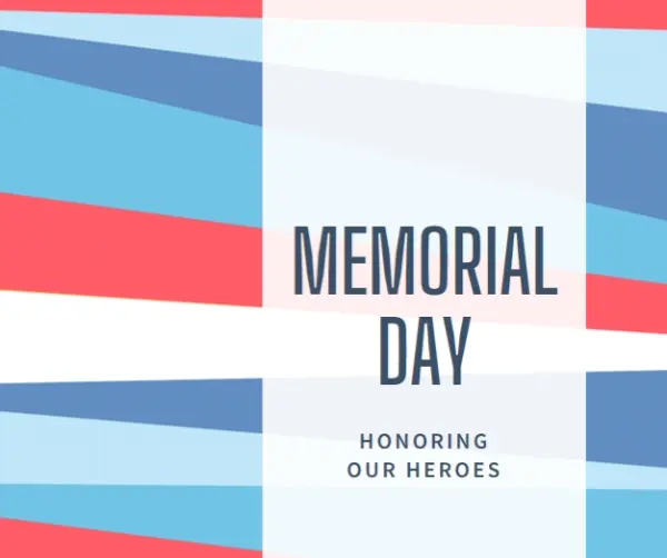 Honoring Memorial Day blue modern-bold