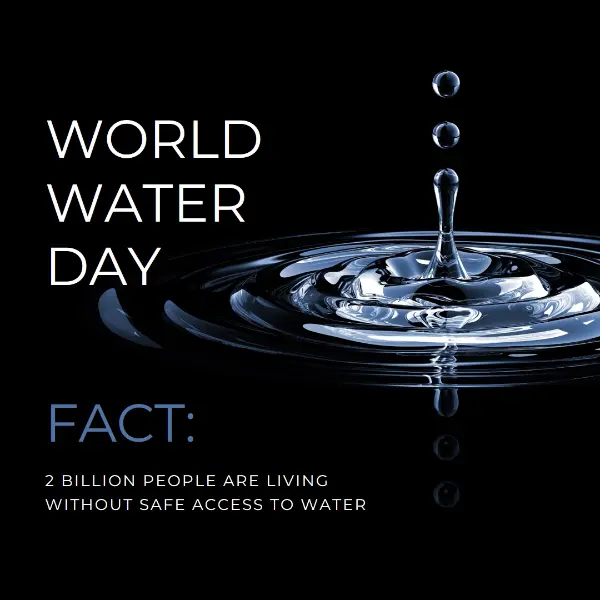 Celebrate World Water Day black modern-simple