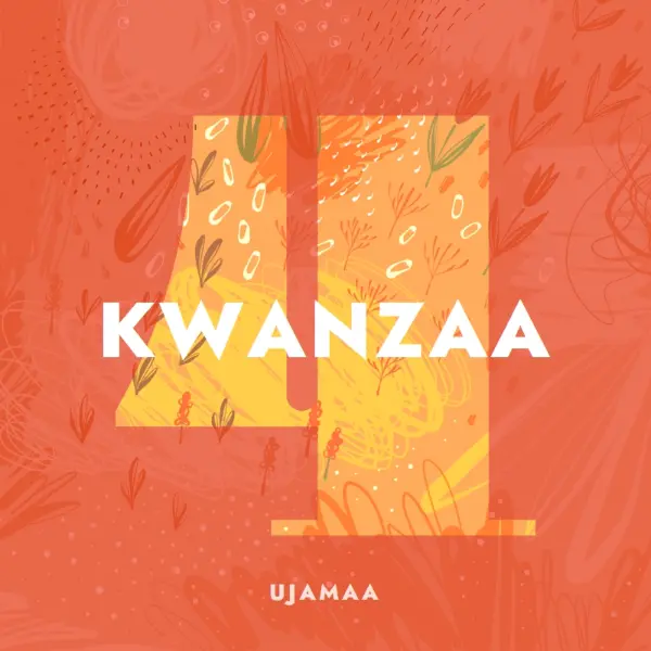 Celebrate the fourth day of Kwanzaa orange organic-simple