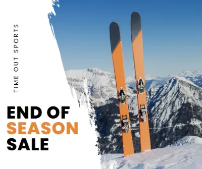 Ski season orange modern-bold