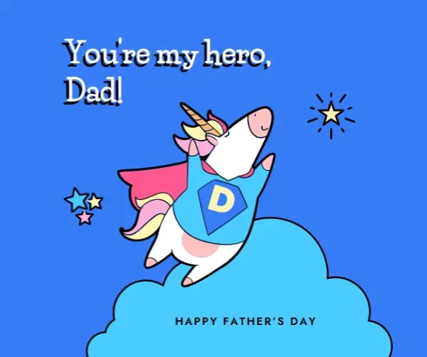 Super dad blue whimsical-color-block